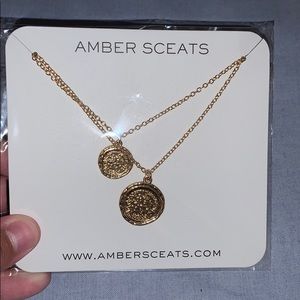 Amber Sceats Double Coin Gold Necklace